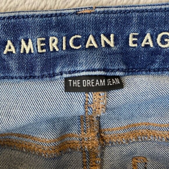 American Eagle Womens Jeans 4 Short Distressed High Rise Skinny Jeggings Blue - Picture 7 of 16